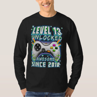 Level 13 Unlocked Awesome 2010 Video Game 13th Bir T-shirt
