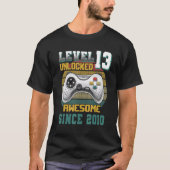 Level 13 Unlocked Awesome 2010 Video Game 13th Bir T-shirt (Voorkant)