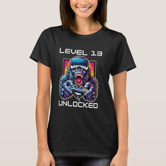 Level 13 Unlocked Funny Video Gamer 13th Birthday T-shirt (Voorkant)