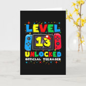 Level 13 Unlocked Gamer 13th Birthday Gift Video G Kaart (Gele Bloem)