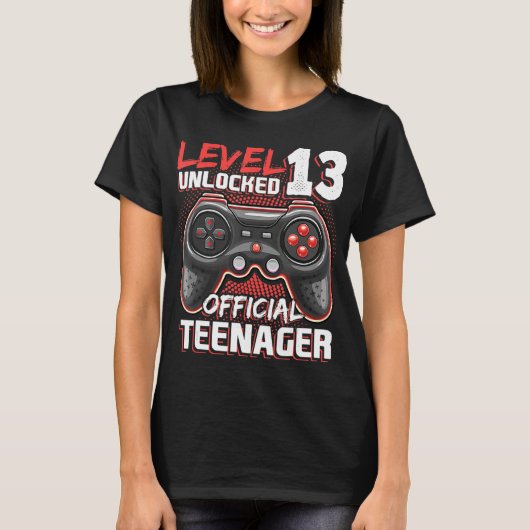 Level 13 Unlocked Official Teenager Video Game 13t T-shirt (Voorkant)