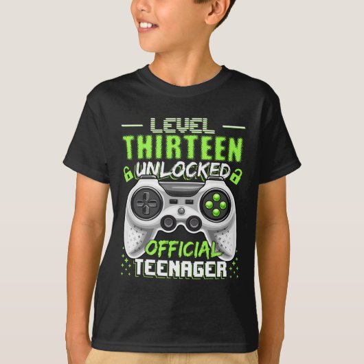 Level 13 Unlocked Official Teenager Video Game 13t T-shirt (Voorkant)
