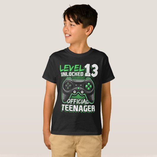 Level 13 Unlocked Official Teenager Video Game 13t T-shirt (Voorkant volledig)