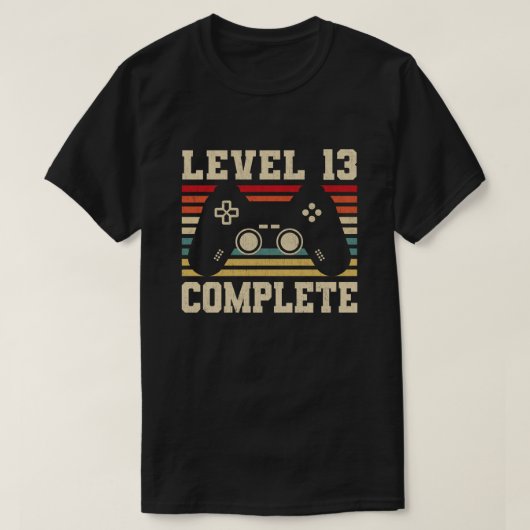 Level 13 voltooid 13e verjaardagsvideo Gamer T-shirt (Design voorkant)