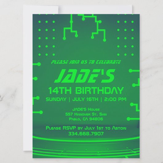 Level 14 Ontgrendeld Gamen 14e Verjaardagsuitnodig Kaart (Achterkant)