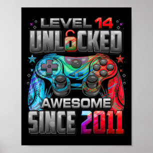 Level 14 Ontgrendeld Geweldig Sinds 2011 14e Verja Poster