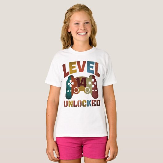 LEVEL 14 VRIJGESPEELD T-shirt (Voorkant volledig)