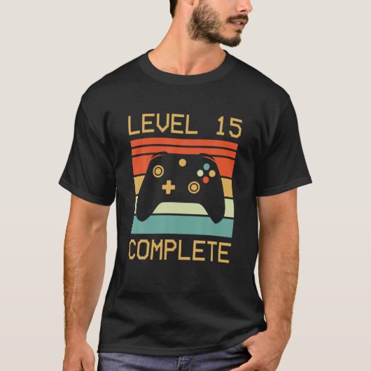 Level 15 Complete videogamer - 15th Wedding Anive T-shirt (Voorkant)
