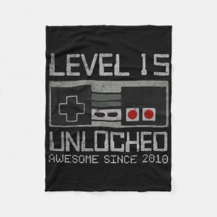 Level 15 Ontgrendeld 15e Verjaardag 15 Jaar Oude V Fleece Deken