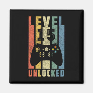 Level 15 Ontgrendeld 15e Videospelletjes Verjaarda Magneet
