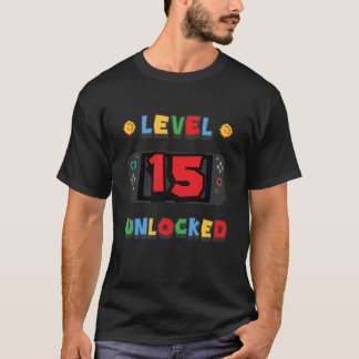 Level 15 Ontgrendeld Gamer 15e Verjaardag Videospe T-shirt