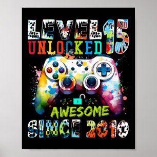 Level 15 Ontgrendeld Geweldig Sinds 2010 15e Verja Poster