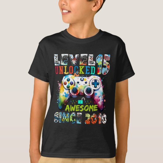 Level 15 Ontgrendeld Geweldig Sinds 2010 15e Verja T-shirt (Voorkant)