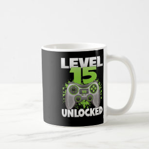 Level 15 Ontgrendeld Video Gamen 15e Verjaardag Ga Koffiemok