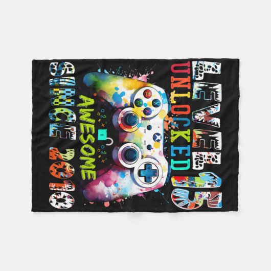 Level 15 Unlocked Awesome Since 2010 15th Birthday Fleece Deken (Voorkant (Horizontaal))