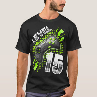 Level 15 Video Game Controller 15e Birthday Gamer T-shirt