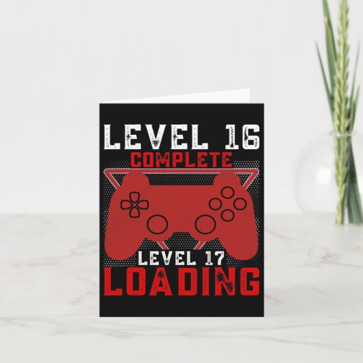 Level 16 Complete Level 17 Loading Gamer Verjaarda Kaart (Voorkant)