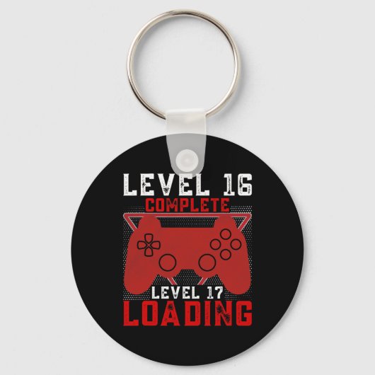 Level 16 Complete Level 17 Loading Gamer Verjaarda Sleutelhanger (Voorkant)