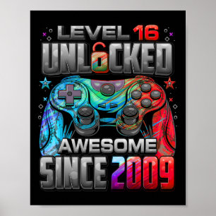 Level 16 Ontgrendeld Geweldig Sinds 2009 16e Verja Poster