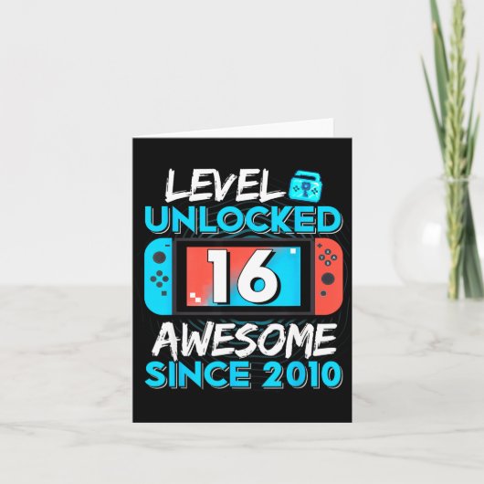 Level 16 Ontgrendeld Geweldig Sinds 2010 16e Verja Kaart (Voorkant)