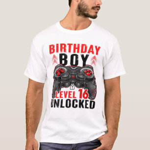 Level 16 Ontgrendeld Verjaardagsboy 16 Jaar Oude J T-shirt