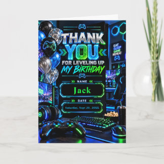 Level 16 Ontgrendelde Gaming Verjaardagsfeest Bedankkaart