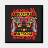 Level 16 Unlocked 16 Year Old Boys 16th Birthday B Magneet (Voorkant)