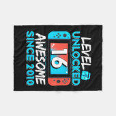 Level 16 Unlocked Awesome Since 2010 16th Birthday Fleece Deken (Voorkant (Horizontaal))
