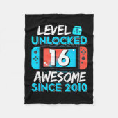 Level 16 Unlocked Awesome Since 2010 16th Birthday Fleece Deken (Voorkant)