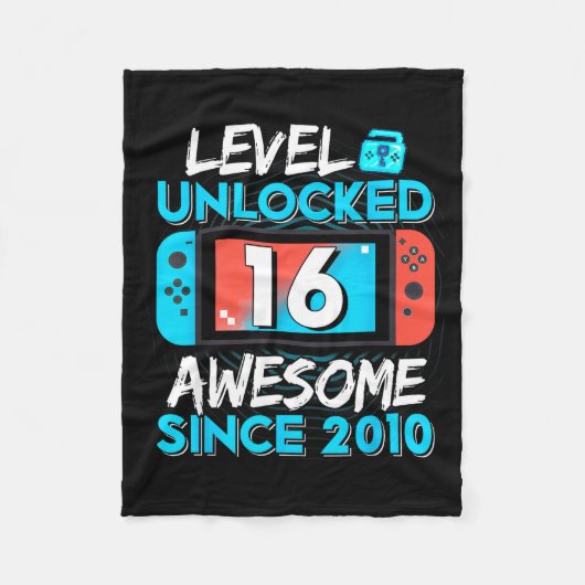 Level 16 Unlocked Awesome Since 2010 16th Birthday Fleece Deken (Voorkant)