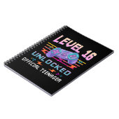 Level 16 Unlocked Official Teenager Video Game 16t Notitieboek (Linkerzijde)