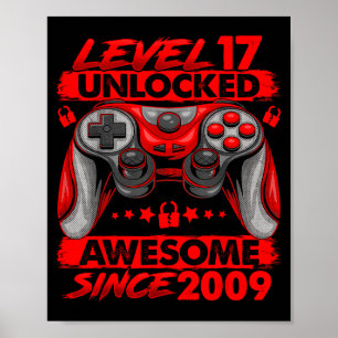 Level 17 Ontgrendeld 17 Jaar Oude Jongens 17e Verj Poster