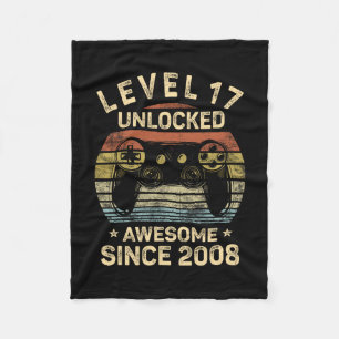 Level 17 Ontgrendeld 17e Verjaardag Cadeaus voor 1 Fleece Deken