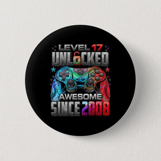 Level 17 Ontgrendeld Geweldig Sinds 2008 17e Verja Ronde Button 5,7 Cm (Voorkant)