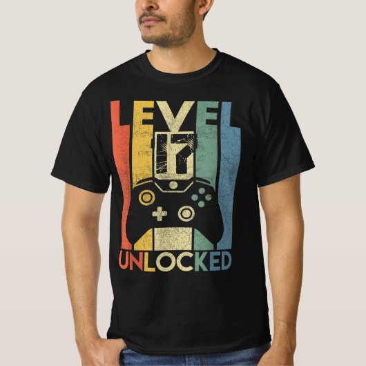 Level 17 ontgrendeld grappige videogamer, 17 jaar t-shirt (Voorkant)