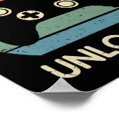 Level 17 Unlocked 17th Gaming Birthday Controller  Poster (Hoek)