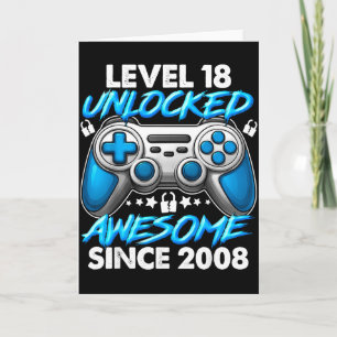 Level 18 Ontgrendeld 18 Jaar Oude Jongens 18e Verj Kaart
