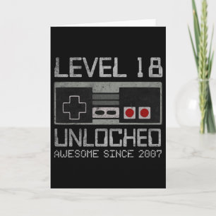 Level 18 Ontgrendeld 18e Verjaardag 18 Jaar Oude V Kaart