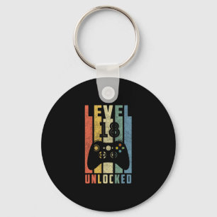 Level 18 Ontgrendeld 18e Videospelletjes Verjaarda Sleutelhanger