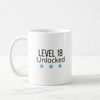 Level 18 Ontgrendeld Blauw Verjaardagsmok  Koffiemok