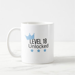 Level 18 Ontgrendeld Blauwe Verjaardagsmok  Koffiemok