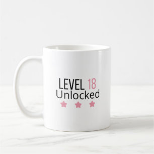 Level 18 Ontgrendeld Roze Verjaardagsmok Koffiemok