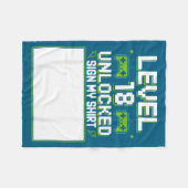 Level 18 ontgrendeld teken mijn 18e verjaardag gam fleece deken (Voorkant (Horizontaal))