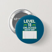 Level 18 ontgrendeld teken mijn 18e verjaardag gam ronde button 5,7 cm (Voorkant /achterkant)