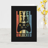 Level 18 Unlocked 18th Video Gamer Birthday Boy Gi Kaart (Gele Bloem)