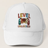 LEVEL 18 UNLOCKED T-Shirt Trucker Petje Pet (Voorkant)