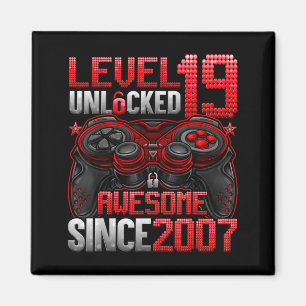Level 19 Ontgrendeld 19 Jaar Oude Jongens 19e Verj Magneet