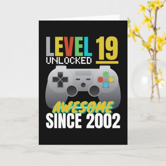 Level 19 Ontgrendeld Geweldig Sinds 2002 Kaart (Gele Bloem)