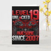 Level 19 Unlocked 19 Year Old Boys 19th Birthday B Kaart (Gele Bloem)