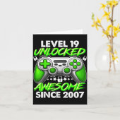 Level 19 Unlocked 19 Year Old Boys 19th Birthday B Kaart (Gele Bloem)